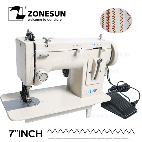 ZONESUN-Machine à coudre domestique, outil de couture en tissu épais pour vêtements et feuillets en fourrure, 106-RP, pour le matériel, zigzag inversé et point de couture en zigzag inversé ► Photo 1/6