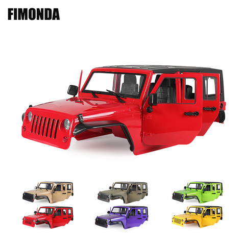 Jeep Wrangler JK Rubicon – Kit de coque rigide 4 portes, empattement de 1/10mm pour voitures à chenilles axiales SCX10 313 90046 RGT EX86100 RC 90047 ► Photo 1/6