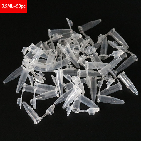 50 pièces de Tubes de centrifugeuse en plastique Micro transparents de laboratoire de 0.5 Ml avec des couvercles de récipient de couvercle à pression pour des échantillons de laboratoire ► Photo 1/6