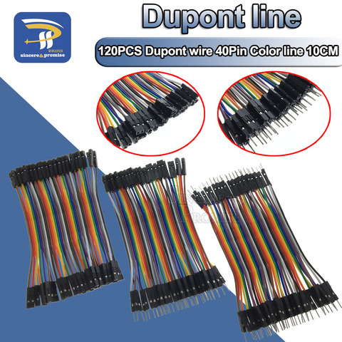 Dupont ligne 120 pièces 10CM 40Pin mâle à mâle + mâle à femelle et femelle à femelle câble de raccordement Dupont câble pour Arduino kit de bricolage ► Photo 1/6