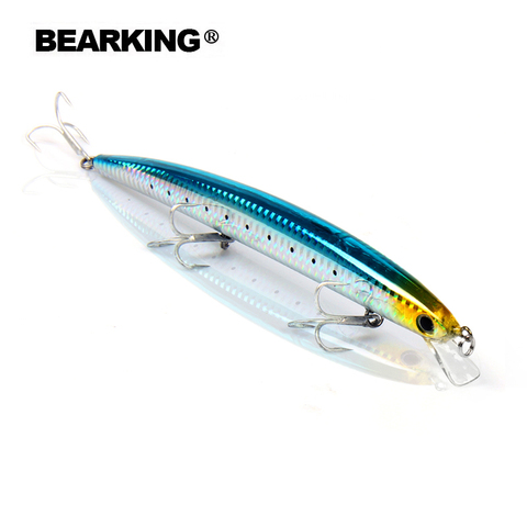 Au détail 2017 bonne leurres de pêche minnow, qualité professionnel appâts 14 cm/16g, bearking chaude modèle crankbaits penceil appât popper ► Photo 1/6