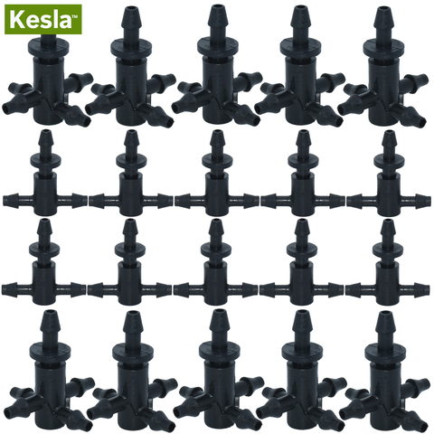 Connecteur croisé goutte-à-goutte à 4 voies, 20x déviateur d'eau 2 voies, adaptateur d'irrigation goutte à goutte 1/8 '', raccord barbelé pour tuyau de 3/5mm ► Photo 1/6