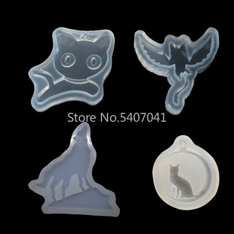 Populaire 1 pièce pendentif chat hibou loup renard bricolage Silicone moule fleur séchée bijoux accessoires outils équipements résine moules ► Photo 1/5