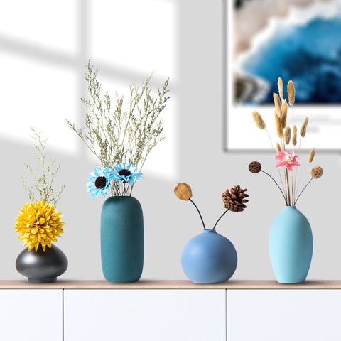 Vases à fleurs minimalistes modernes pour les maisons accessoires de décoration de salon à la maison Vase en céramique créatif ► Photo 1/6