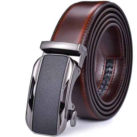 Ceinture pour homme | Robe à cliquet, ceinture en cuir véritable pour hommes avec boucle automatique ► Photo 1/6