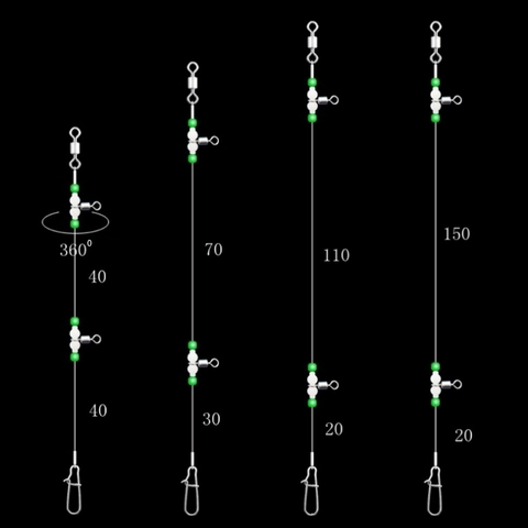 1 groupe matériel de pêche ligne pivote nuit perles lumineuses broches connecteur roulant leurres de pêche Pesca leurre chaîne crochets ► Photo 1/6