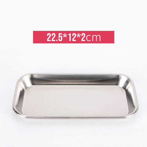 2 pièces 12cm x 22.5cm acier inoxydable support dentaire plat plat dentisterie Instrument laboratoire chirurgical plateau équipement plateau dentiste outils ► Photo 1/5