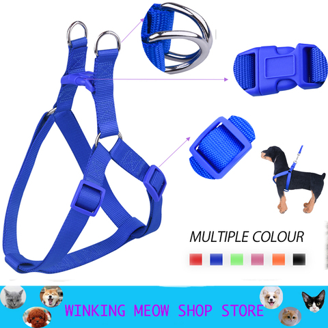 Harnais pour animal de compagnie, en Nylon, sans traction, laisse pour chien ajustable, gilet de course classique, ceinture à sangle, pour petits et moyens chiens, S-L ► Photo 1/6