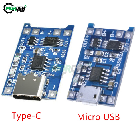 Carte de Protection de charge de batterie au Lithium, 5V 1A type-c Micro USB 18650 TP4056 TC4056A, Module de chargeur + double fonction TP4056 ► Photo 1/6