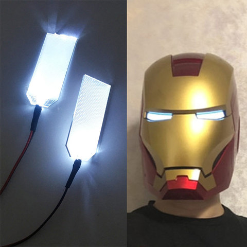 Halloween masque bricolage lumière LED yeux Kits pour 1:1Tony Stark casque yeux lumière blanc Cosplay masques accessoires CR2032 dur 22X57MM ► Photo 1/6