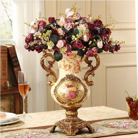 Vase en résine de style rétro européen et américain, décoration de bureau, de maison, de bureau, vase créatif, pour cadeau de mariage, décorations de noël ► Photo 1/6