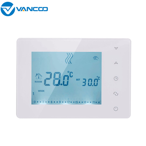 Thermostat sans fil 220V Hub contrôleur 8 sous-chambre vanne LCD boîte indique 8 canaux concentrateur pour le chauffage de la chaudière à gaz ► Photo 1/6