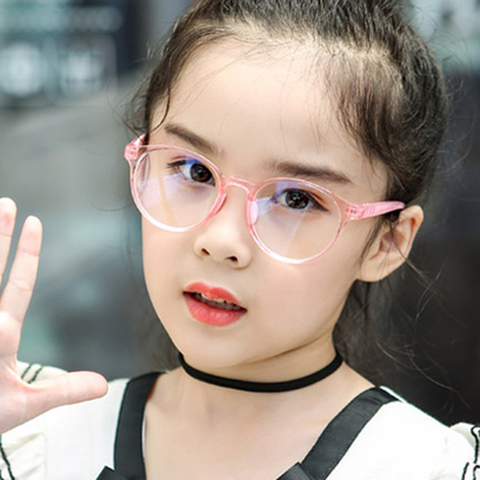 Lunettes à monture ronde anti lumière bleue, verres transparents, protection contre les radiations, pour enfants, téléphone, cours en ligne, nouvelle collection 2022 ► Photo 1/6