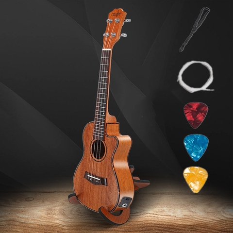 Ukulele-guitare de voyage électrique, acoustique, 4 cordes, en bois d'acajou, Uke Ukelele, 23 26 pouces ► Photo 1/6