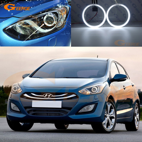 Projecteur Ultra brillant avec anneaux Halo, yeux d'ange CCFL, pour HYUNDAI I30 GD 2011 2012 2013 2014 2015 2016 ► Photo 1/6