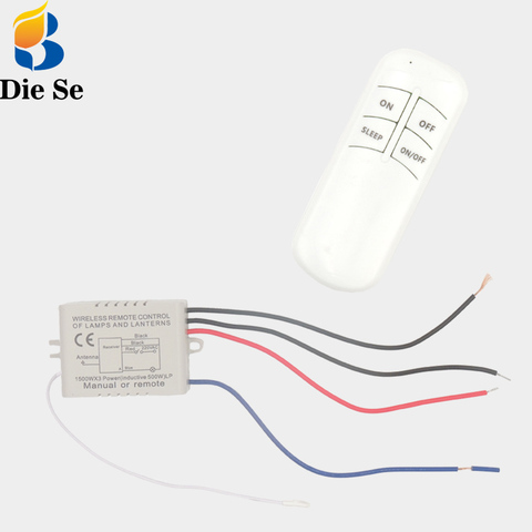 DieSe – interrupteur récepteur et transmetteur sans fil, 1 canal, AC 220V, ON/OFF, télécommande pour éclairage goutte d'eau, lampe en cristal, ventilateur d'extraction ► Photo 1/6