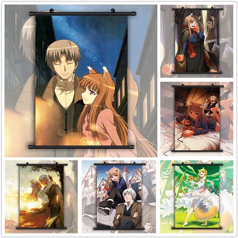 Poster mural à l'effigie du loup et des épices, Horo x, dessin animé, HD, à défilement ► Photo 1/6