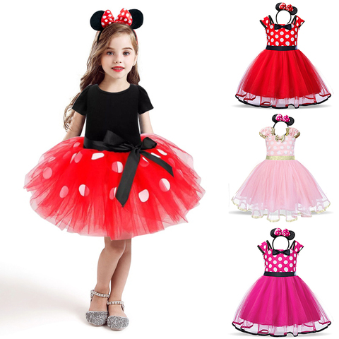 Mini souris bébé fille robe 2-6 ans Cosplay princesse Costume pour filles enfants anniversaire fête de noël robes à pois vêtements ► Photo 1/6