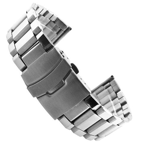 Bracelet en acier inoxydable pour Samsung Galaxy montre 46mm 42mm bracelet avec 22mm 20mm largeur bracelet en métal trois liens bracelets de montre ► Photo 1/6