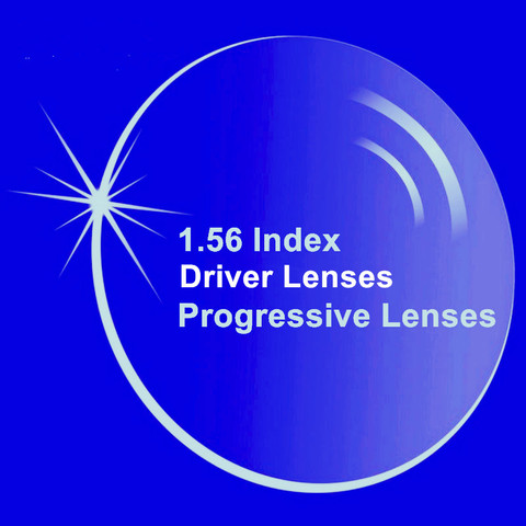 Lentilles progressives, indice 1.56, verres clairs Anti-reflet/UV, anti-rayures, spécialement adaptées aux conducteurs ► Photo 1/3
