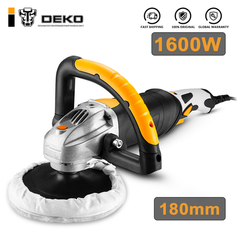 DEKO 220V 1600W polisseuse électrique 3200 tr/min 180mm vitesse Variable Auto polisseuse voiture polisseuse plancher ponçage épilation outils ► Photo 1/6