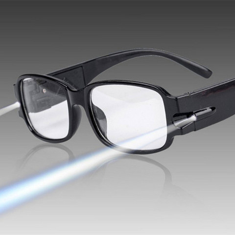 Lumière LED lunettes de lecture clair + 1.00 + 1.50 + 2.00 + 2.50 + 3.00 + 3.50 + 4.00 lunettes de nuit presbyte dioptrique ► Photo 1/6