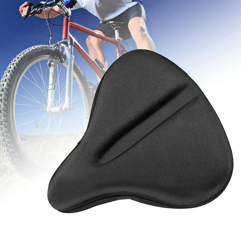 Housse de siège de vélo confortable grand coussin de selle de vélo rembourré en Gel Large pour l'exercice, la rotation, la papeterie, les vélos de route vtt ► Photo 1/6