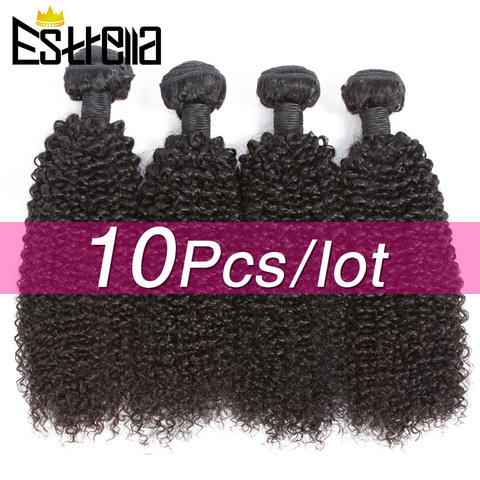 Crépus bouclés brésiliens cheveux humains paquets 6 Pcs/Lot Remy cheveux tissage faisceaux traiter 8 