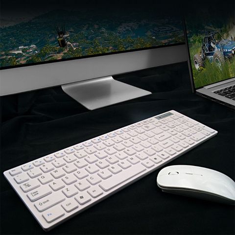 Multifonction universel silencieux Ultra-mince 2.4G sans fil clavier et souris ensemble pour ordinateur portable ► Photo 1/6