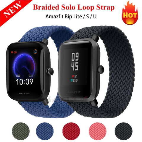 Bracelet élastique en Nylon, 20mm, pour Xiaomi Amazfit Bip 1S U Lite, pour Amazfit GTS 2 GTR 42mm, boucle Solo, accessoires de montre ► Photo 1/6