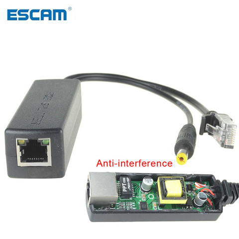 ESCAM 48V à 12V PoE séparateur Anti-interférence 15W POE adaptateur câble module d'alimentation DC5.5 * 2.1mm connecteur pour caméra IP ► Photo 1/6