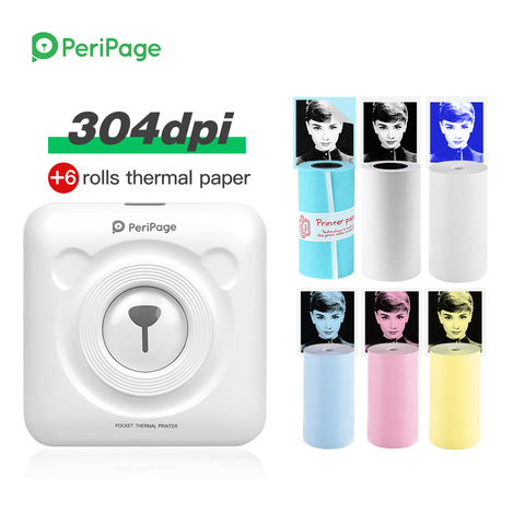 Nouveau!! 304 DPI haute résolution péripage Mini Photo imprimante Bluetooth imprimante Photo de poche pour téléphone portable Android et iOS cadeaux ► Photo 1/6