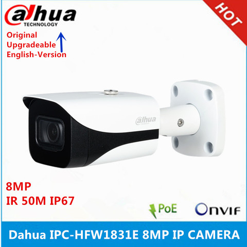 Dahua-caméra de surveillance Bullet IP POE 8MP (IPC-HFW1831E), avec IR50 mètres WDR, Original ► Photo 1/2