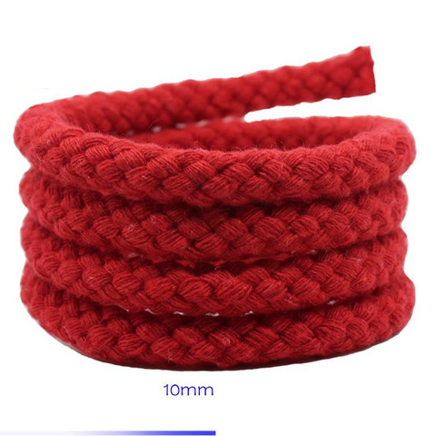 10mm x 100cm rouge noir blanc blanchi couleur armure coton corde tressé maternelle bricolage cordon fait main ► Photo 1/6