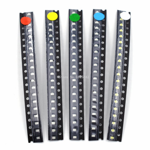 5 couleurs 100 Pcs/Lot 0805 SMD LED Kit blanc rouge jaune vert bleu Diode électroluminescente ensemble en gros ► Photo 1/6