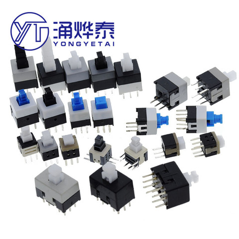 YYT 5.8*5.8mm interrupteur à clé 5.8*5.8 autobloquant/non autobloquant interrupteur tête haute/tête plate 6pin/3pin DIP type SMD ► Photo 1/1