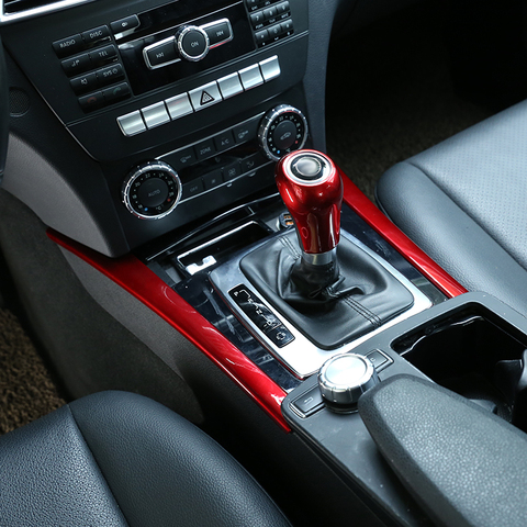 Rouge pour Mercedes benz C classe W204 C180 C200 2007-2013 ABS voiture Console centrale décoration bandes garniture accessoires ► Photo 1/6