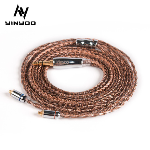 Yinyoo – câble en cuivre de haute pureté à 16 cœurs, 2.5/3.5/4.4MM, avec MMCX/2PIN/QDC/TFZ pour KZ ZSX ASX ZAX DQ6 CCA CS16 CKX BLON BL-01 BL01 ► Photo 1/6
