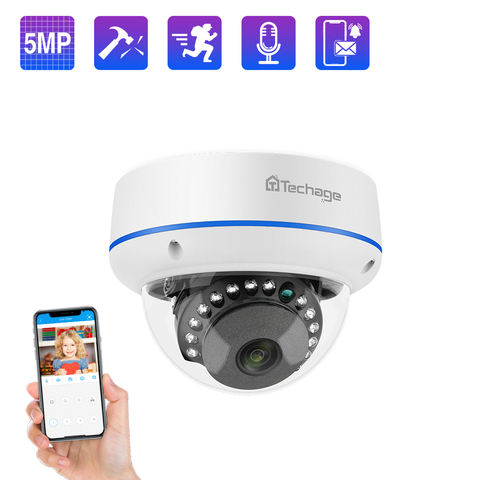 Techage – caméra de Surveillance dôme intérieure/extérieure IP POE hd 2MP/5MP, dispositif de sécurité sans fil, avec protocole ONVIF et système NVR, 48V ► Photo 1/6