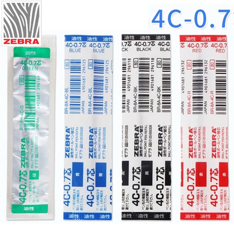 Recharge métallique pour stylo à bille zèbre 4c-0. 7, 10 pièces, adapté pour B-1 BA26 BA55 T-3 927AG, recharge pour stylo télescopique 0.7mm ► Photo 1/6