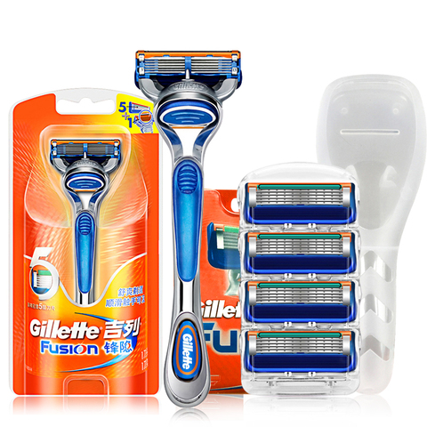 Gillette – rasoir droit pour hommes, Fusion, barbier, coupe de cheveux, visage, barbe, manuel, 5 couches, lames de remplacement, têtes ► Photo 1/6