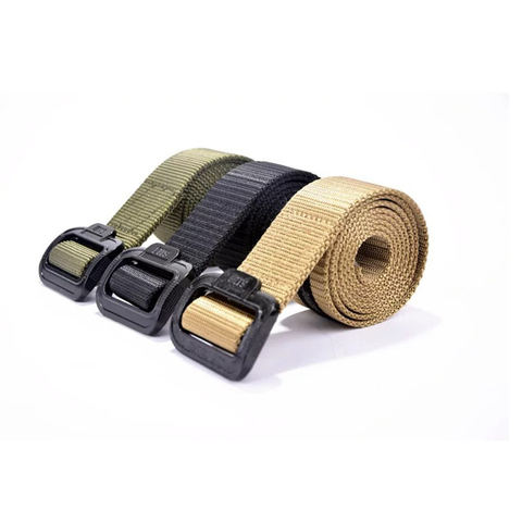 Hommes taille soutien ceinture tactique réglable Nylon tissu Flexible avant boucle #734 ► Photo 1/6