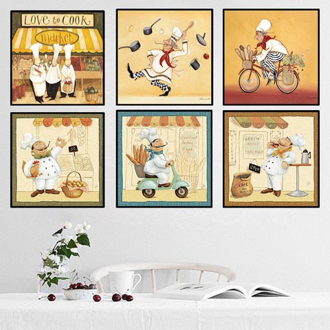 Toile imprimée de cuisine, image murale de cuisine et bonne vie, café, restaurant, peinture imprimée HD0261 ► Photo 1/6