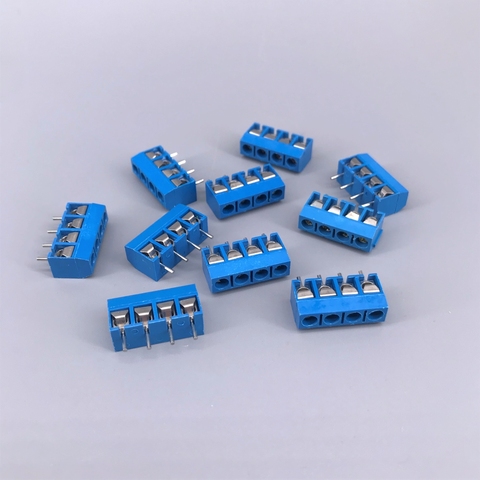 Connecteur de bornier PCB à vis à 4 broches, bleu et vert, pas de 5mm, 10 pièces ► Photo 1/6