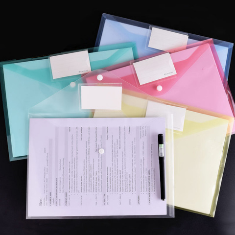 Classeur Transparent A4, 12 pièces, étanche, PP, enveloppe de classement porte-fichiers, organisateur de documents d'affaires, fournitures de bureau ► Photo 1/5