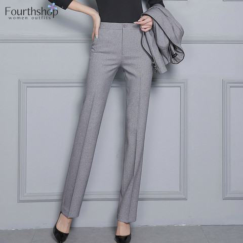 Pantalon de soirée noir pour femme, tenue de travail, grande taille 4xl, collection automne-hiver S-5XL, 2022 ► Photo 1/6