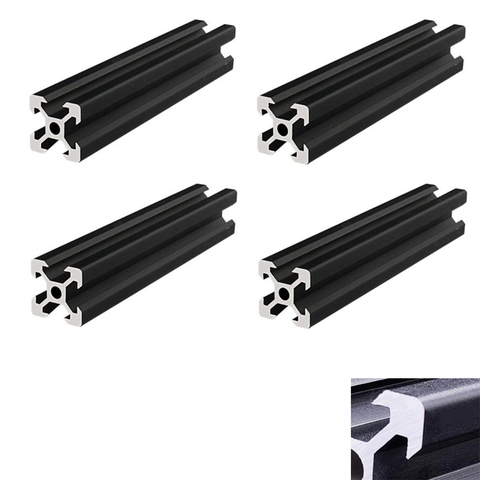 Profilé en aluminium anodisé noir, fente 2022 V, norme européenne, Extrusion Rail linéaire pour CNC imprimante 3D, 4 pièces/lot ► Photo 1/6