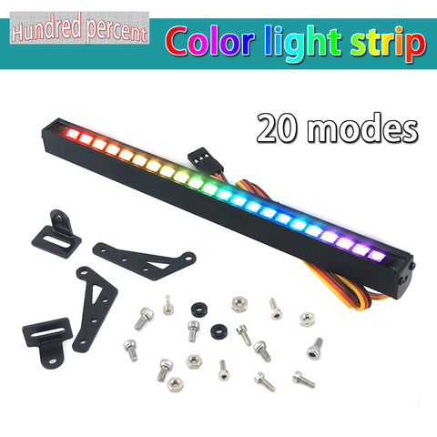 20 modes scintillement RC voiture mise à niveau pièces lumière LED barre ampoules lampe de toit pour 1/10 RC chenille Traxxas TRX4 Axial SCX10 90046 D90 TF2 ► Photo 1/3