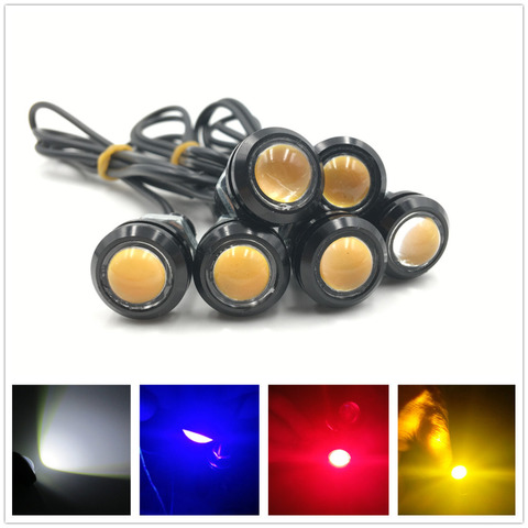 Feu antibrouillard pour voiture, 9W 12V, 18MM, DRL, signalisation de stationnement inversé pendant la journée, jaune, ambre, bleu, blanc, rouge, rose, violet, 6 pièces ► Photo 1/6