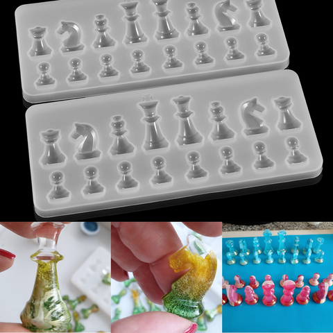 Cristal International échecs résine époxy moules pièces d'échecs forme pour bricolage résine époxy moulage moule Silicone bijoux artisanat faisant ► Photo 1/6